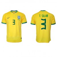 Brazil Thiago Silva #3 Replica Home Shirt World Cup 2022 Short Sleeve
